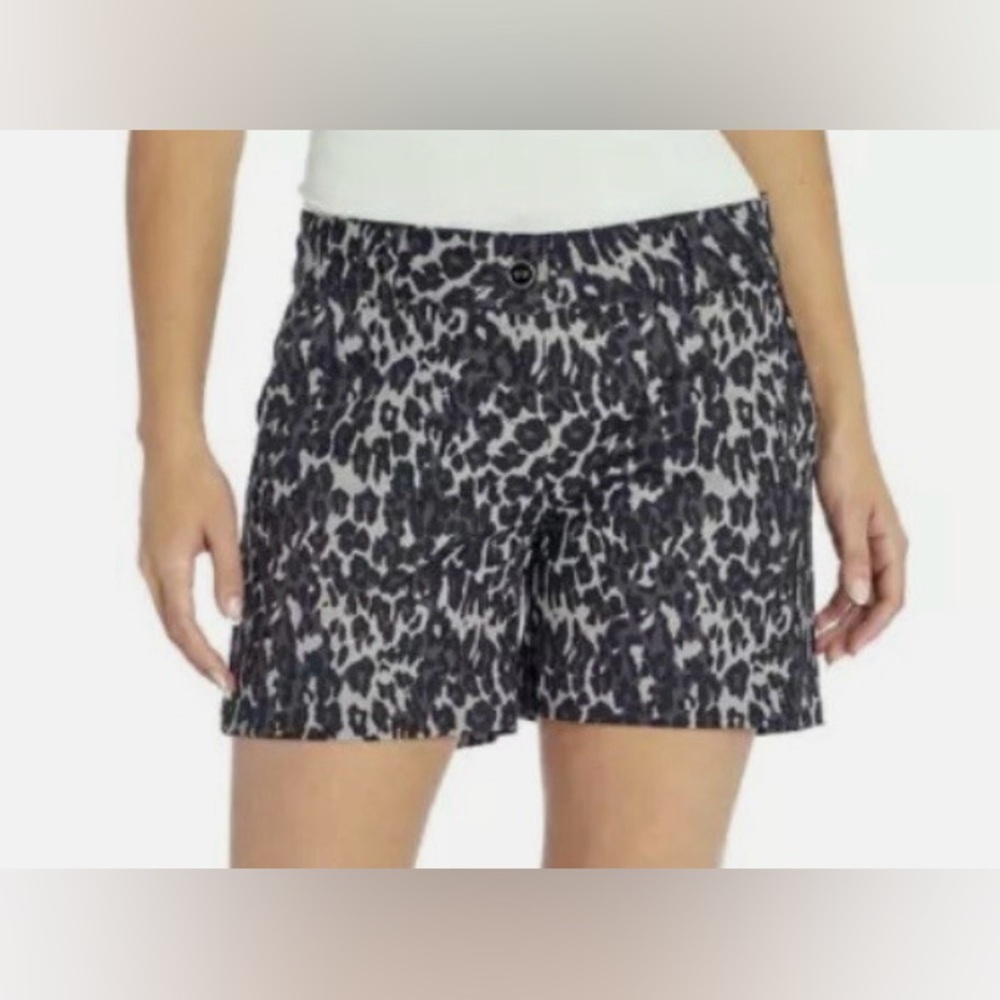 Isaac Mizrahi Black and Gray Stretch 5 Inch Tailored Shorts size 14